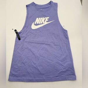 Men’s NIKE Sportswear Active Athletic Futura Purple Logo Tank Top Sz Small NWT